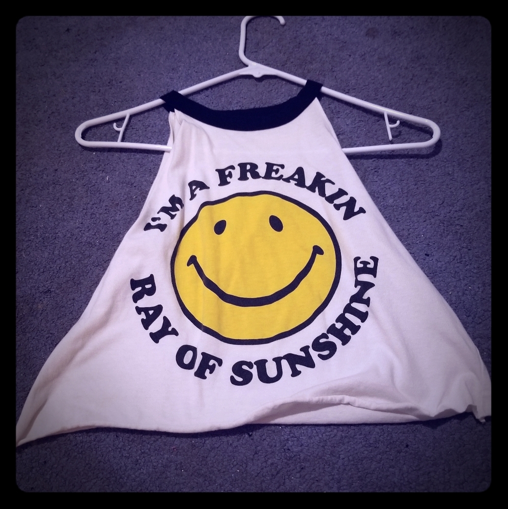 Smilie crop tank